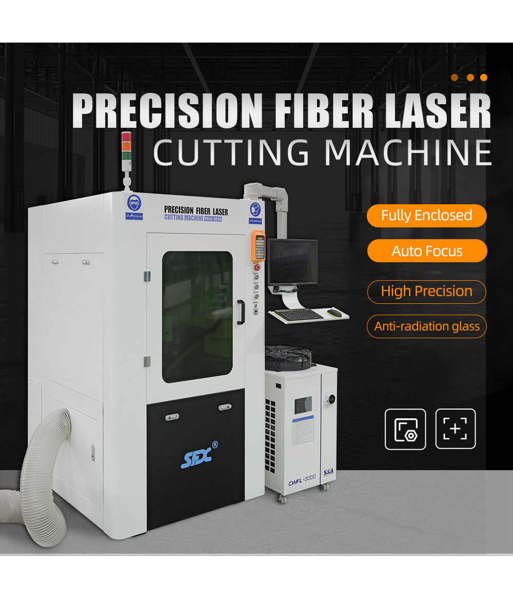 PFLC-3030 1000W 1500W Fully Enclosed Precision Fiber Laser Cutting Machine with 300*300mm Working Area